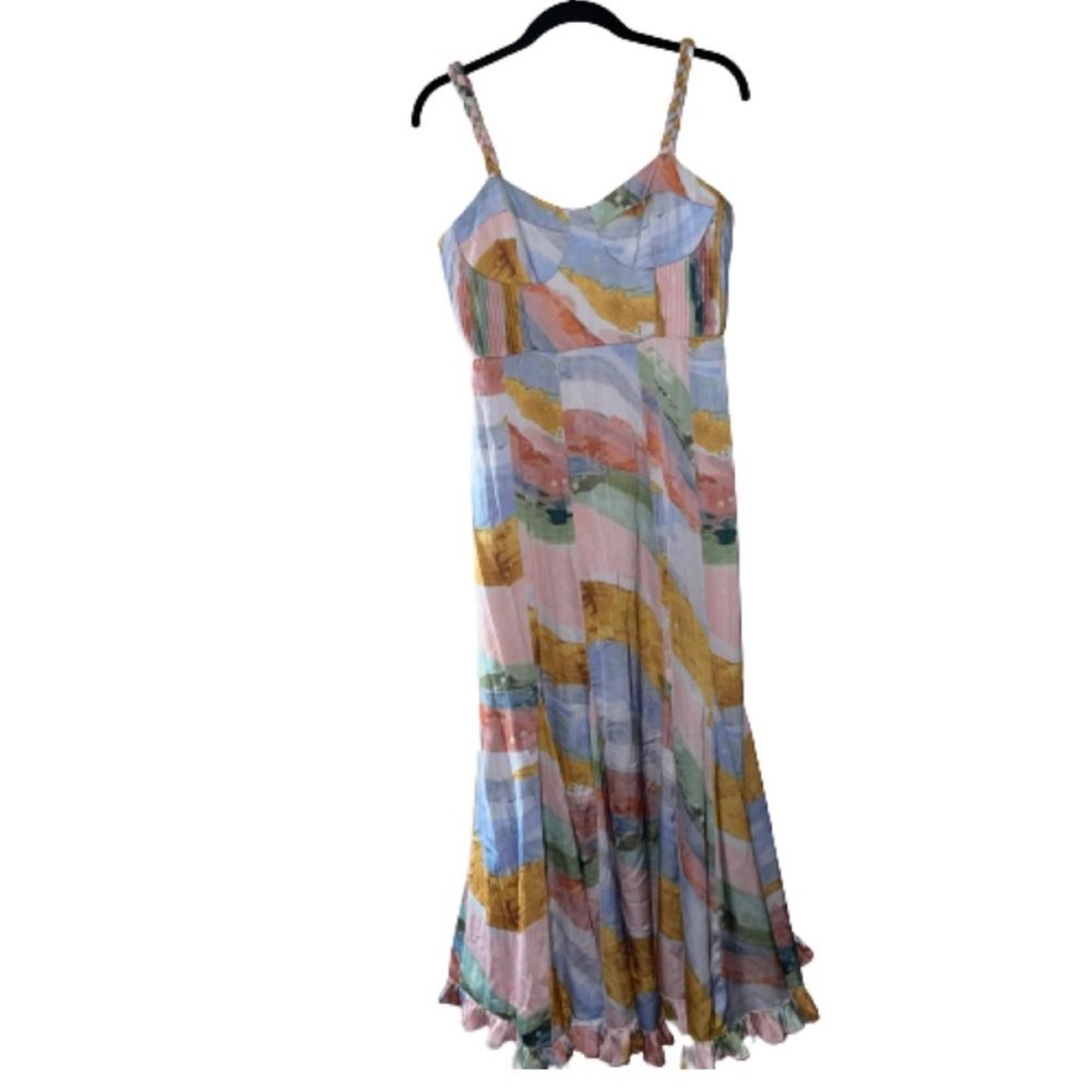 Hutch small 4 Gown Shyla Watercolor Pastel Maxi Formal Dress Anthropologie